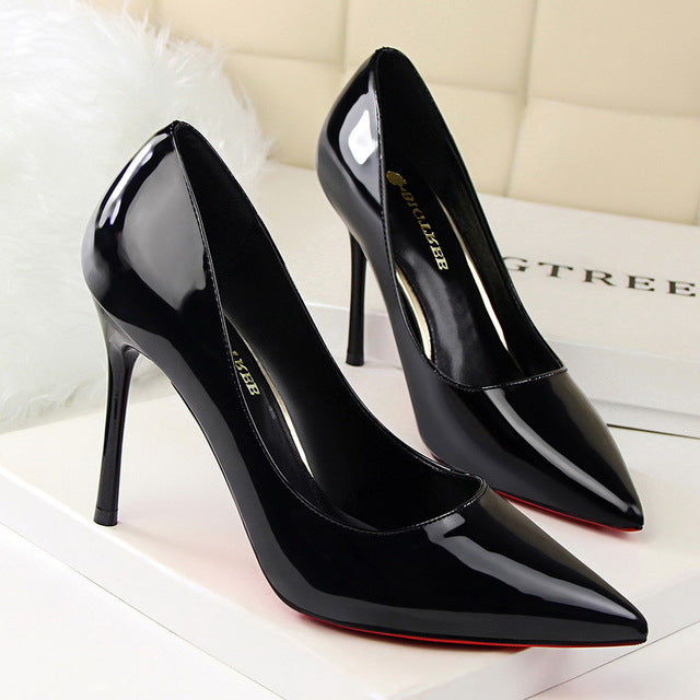 Pointed Toe Patent Leather Stilettos / More Colors