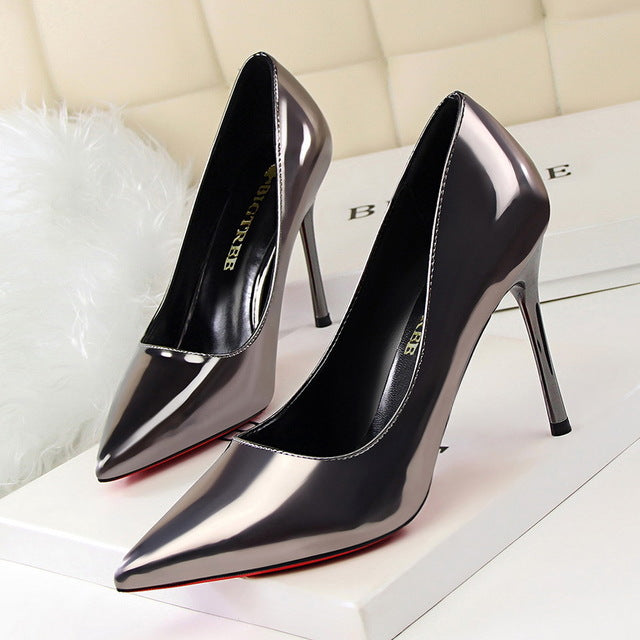 Pointed Toe Patent Leather Stilettos / More Colors