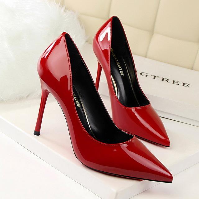 Pointed Toe Patent Leather Stilettos / More Colors