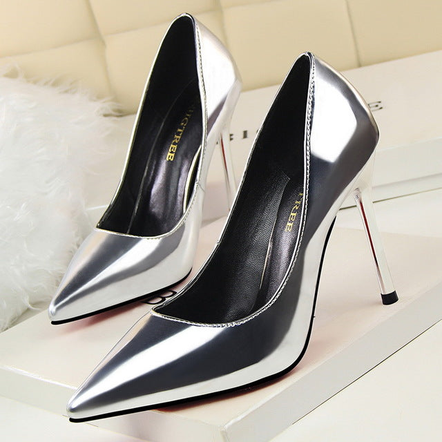 Pointed Toe Patent Leather Stilettos / More Colors