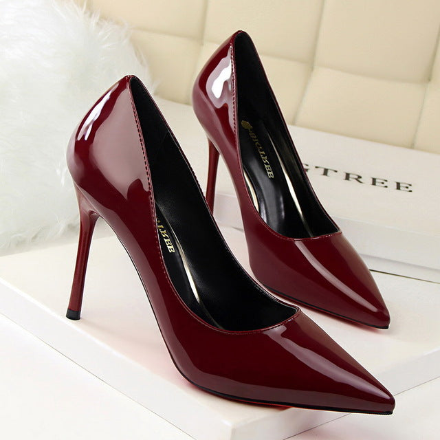 Pointed Toe Patent Leather Stilettos / More Colors