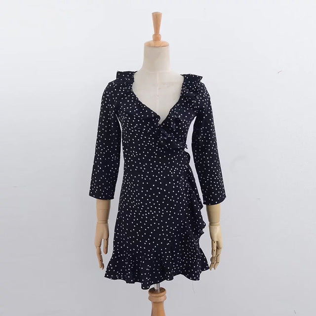 Bohemian beach sexy Ruffle chiffon dress