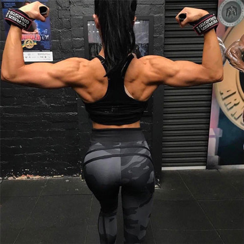 Camouflage Quick Dry Letter Printed Yoga / Fitness Pants