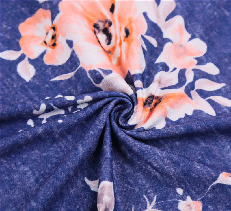 Womens Cozy Print Floral Sweatpants