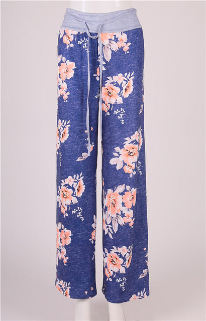 Womens Cozy Print Floral Sweatpants