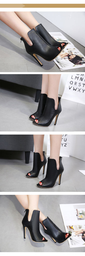 Women's Chelsea Open Toes High Heel Boots