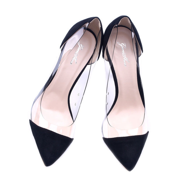 Sexy Pointed Transparent Slip-on Heels