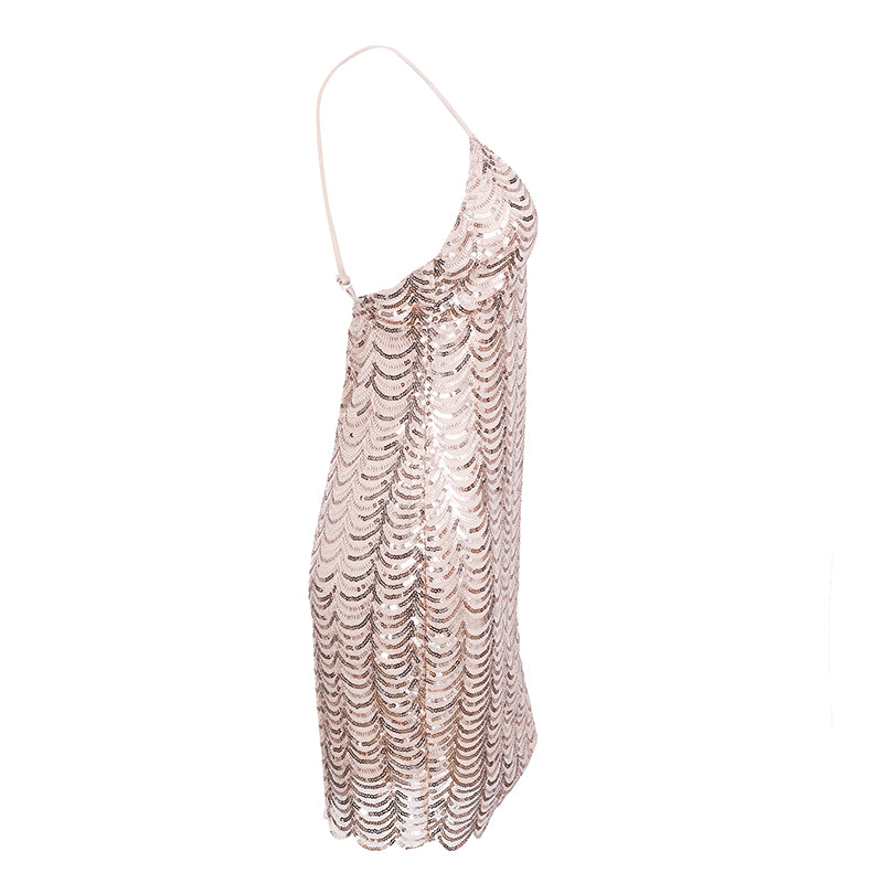 Sequin strap backless party / Club Dress