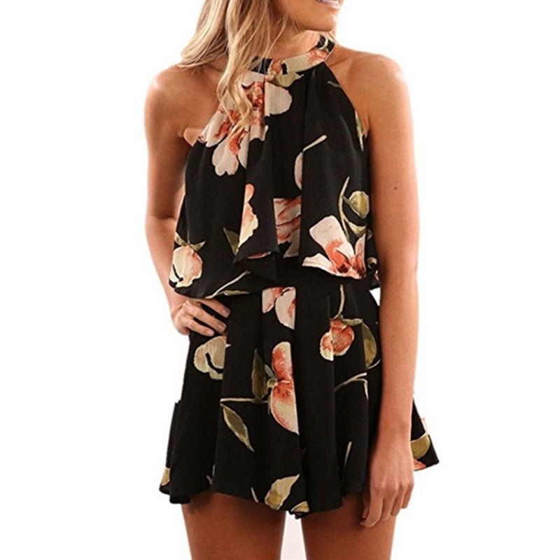 Two piece Floral Bohemian Beach Casual Playsuit