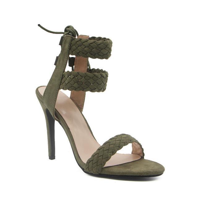 Double Ankle Strap open Toe Womens High Heels