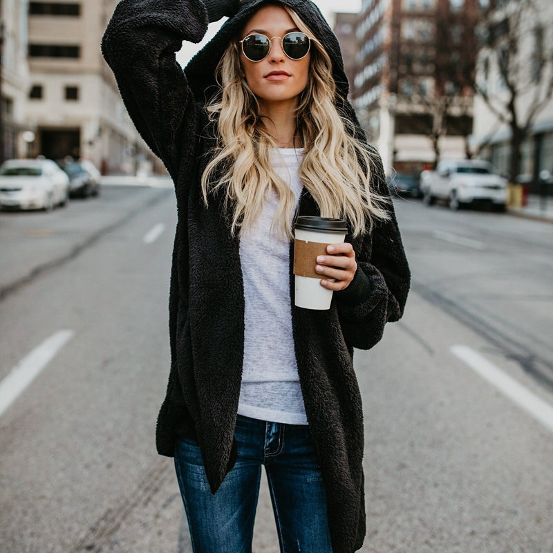 Womens winter streetwear fleece jacket