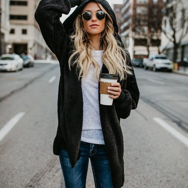 Womens winter streetwear fleece jacket