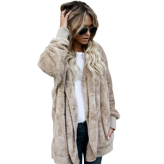 Womens winter streetwear fleece jacket