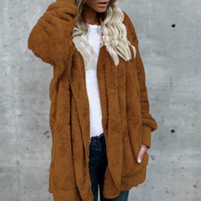 Womens winter streetwear fleece jacket