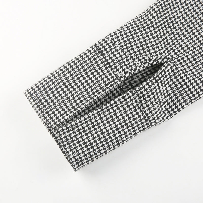 off the shoulder casual cotton Fashionable long sleeve plaid shirt