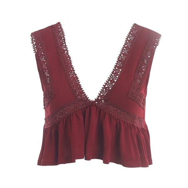 Sexy Ruffle Chiffon womens crop top