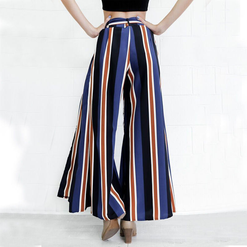 Striped Wide Leg High waist loose fitting Pants