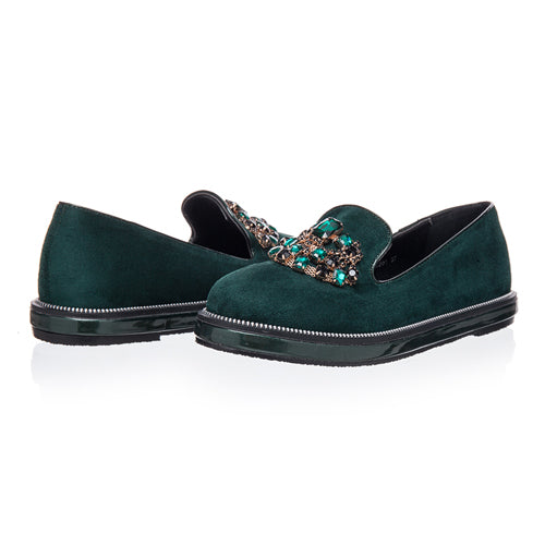 Fashionable Rhinestone Luxury Leather Nubuck Platform shoes