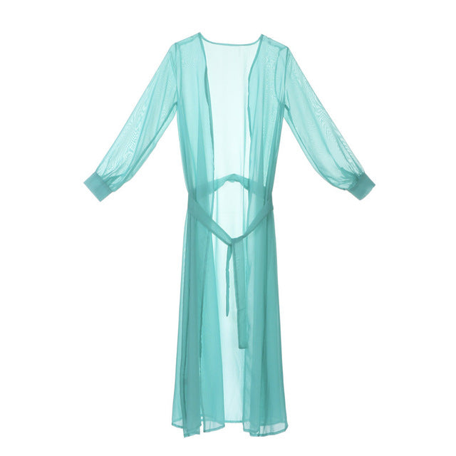 Long sleeve sheer Beach Cover up