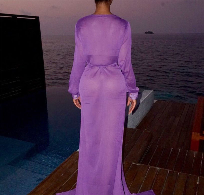 Long sleeve sheer Beach Cover up