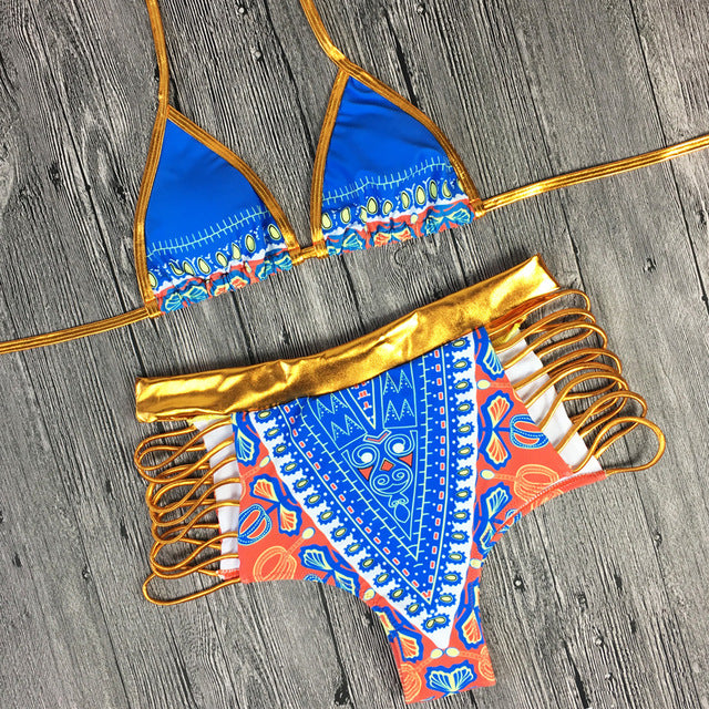 Bikini african / brazilian High waist swimwear Set