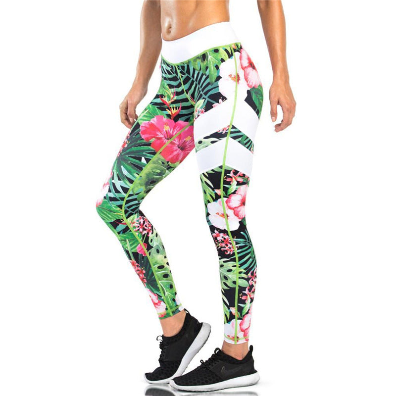 Floral Print High Waist Fitness Leggings