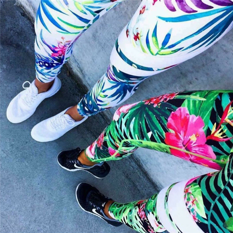 Floral Print High Waist Fitness Leggings