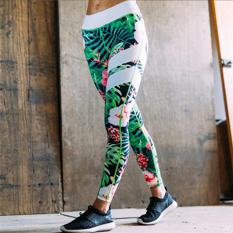 Floral Print High Waist Fitness Leggings