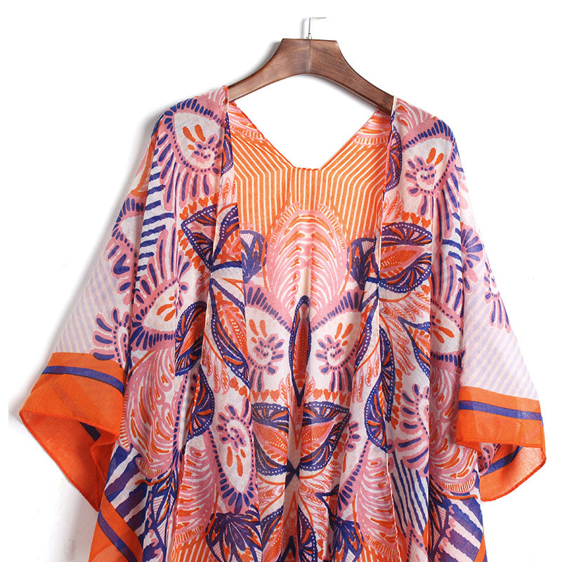 Long Cardigan reddish / orange Swim Cover Up