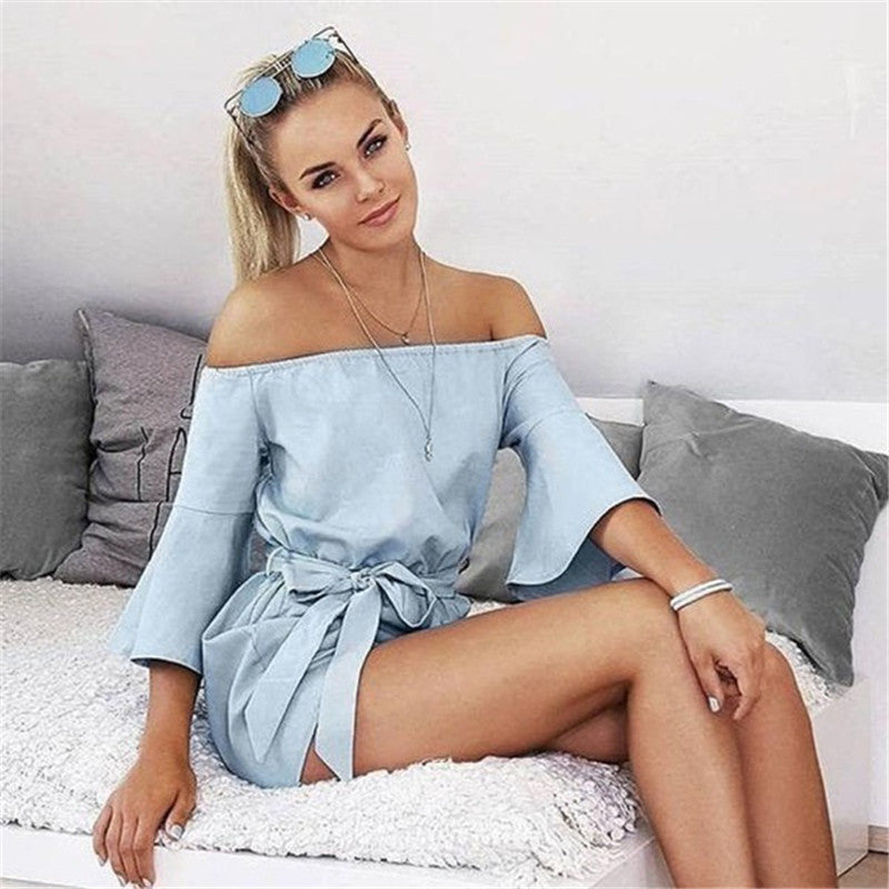 Summer Off the Shoulder Casual Shorts Romper