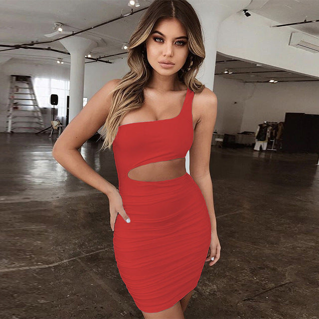 Sexy One Shoulder Bodycon Party Dress