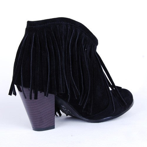 Tassels Fringe Chunky Cowboy Booties