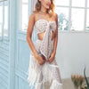 Sexy 2 piece lace tassel beach playsuit