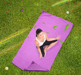 183 * 63cm Non Slip Yoga Mat Cover Towel  Anti Skid Microfiber