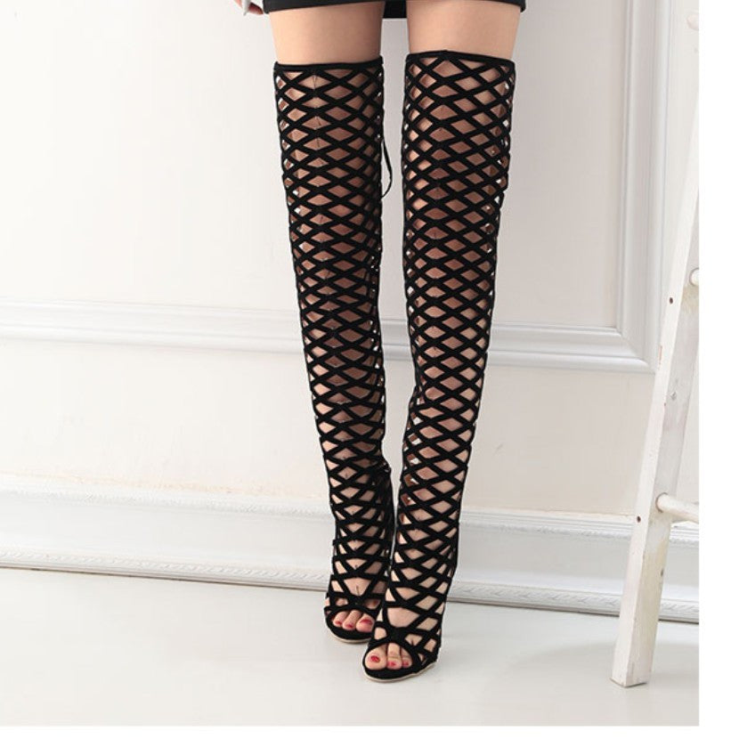 Sexy Gladiator Fetish over the knee thigh high boots