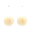 Trendy Long Large Fur Pom Pom Ball Earrings