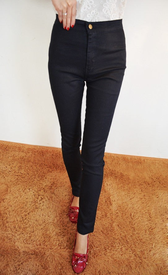 Women's High waist Pencil elastic legging Jeans