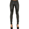 Sexy Women Faux Leather Bodycon Black Stretch  Zipper Pants
