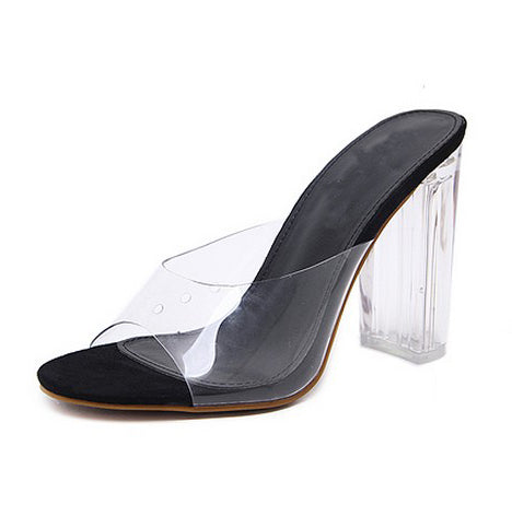 Sexy Clear Strap  PVC Clear Crystal Heels