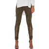 Suede Lace Up Pants Bandage Leggings