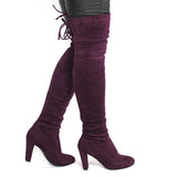 Women Faux Suede Over The Knee Thigh High Boots