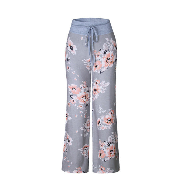 Womens Cozy Print Floral Sweatpants
