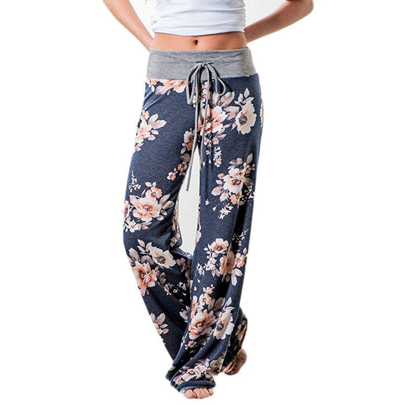 Womens Cozy Print Floral Sweatpants