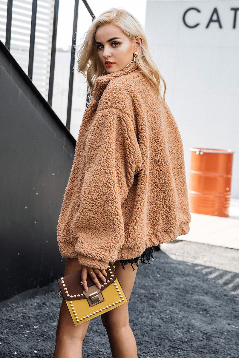 So Cozy Faux lambswool oversized jacket coat