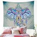 Blue Boho Elephant Tapestry Wall Hanging / Home Decor