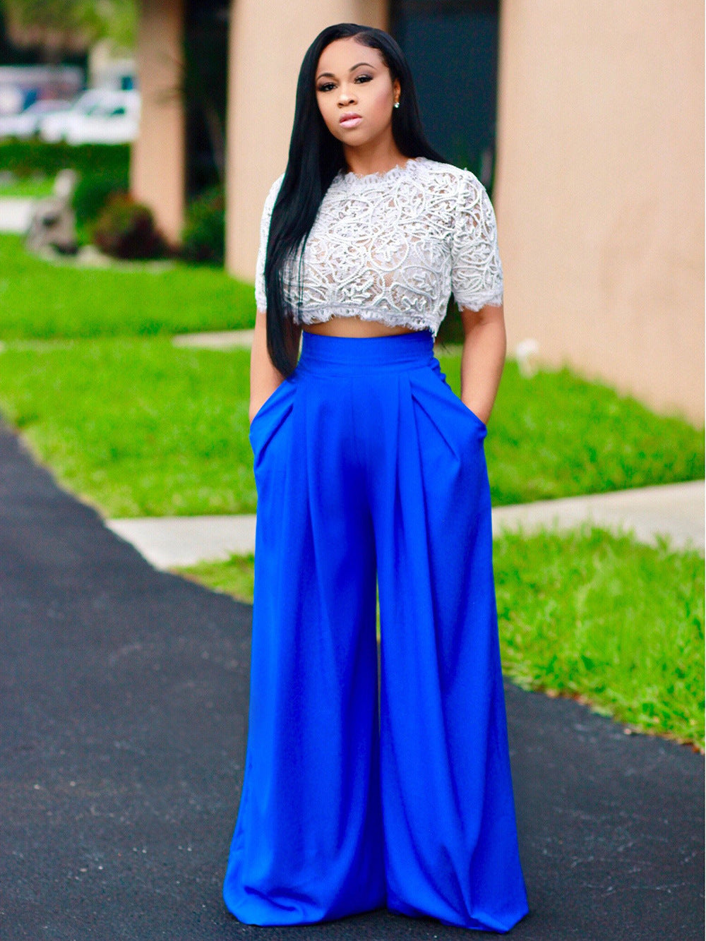 Bohemian Pleated High Waist Wide Leg Pants