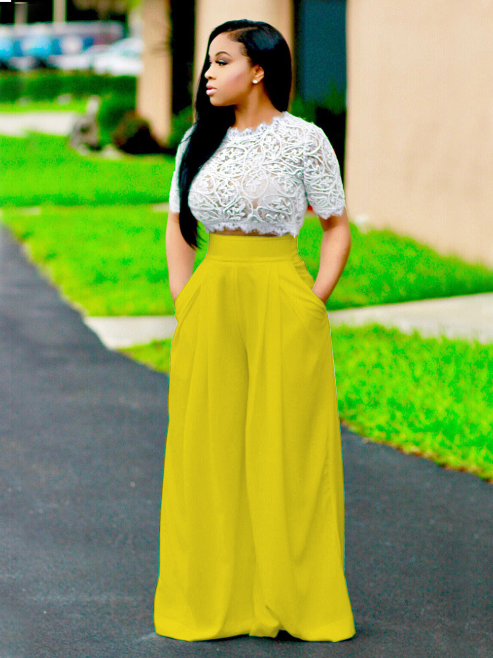 Bohemian Pleated High Waist Wide Leg Pants