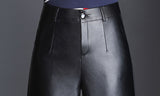 European High Waist PU Leather Wide Leg Pants