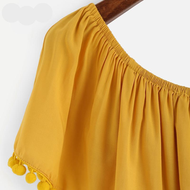 flirty off the shoulder yellow Beach Cover Up top