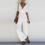 Women's  V Neck Loose Party Casual Jumpsuit